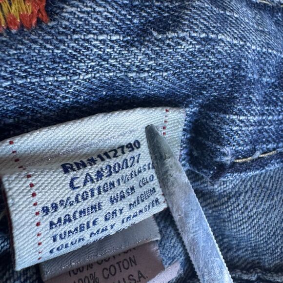 True Religion Bobby Super T Jeans 29 Made in USA Distressed Raw Hem Thick Stitch - Picture 10 of 14